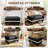 Rectangular Storage Ottoman Bench With Hinged Lid, Faux Leather Footrest For Living Room, Bedroom, Entryway, Black With White Strip, 35"X23.5"X17.5"-230915070