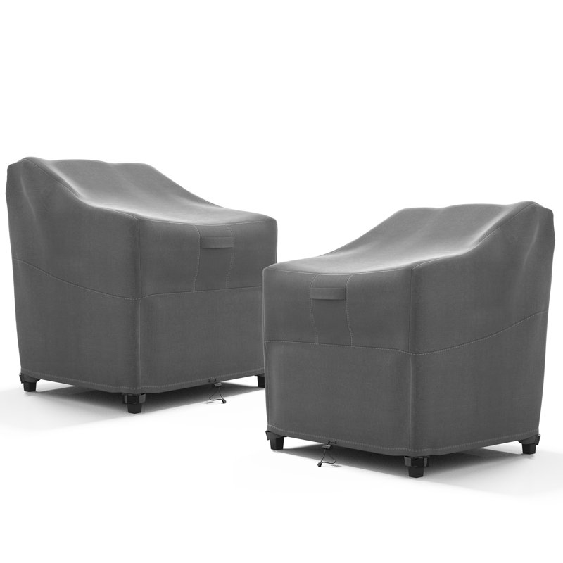 Set of 2 Heavy Duty Premium Patio Chair Cover – Breathable, Heavy-Duty Protector with Water-Resistant PVC, Adjustable Elastic Hem, Click-Close Straps, and Air Vents - Hyslop