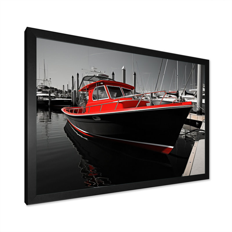 Port Harbor Shadows II sur impression sur toile, H 30 po x l 40 po x P 1,5 po, Cadre photo noir