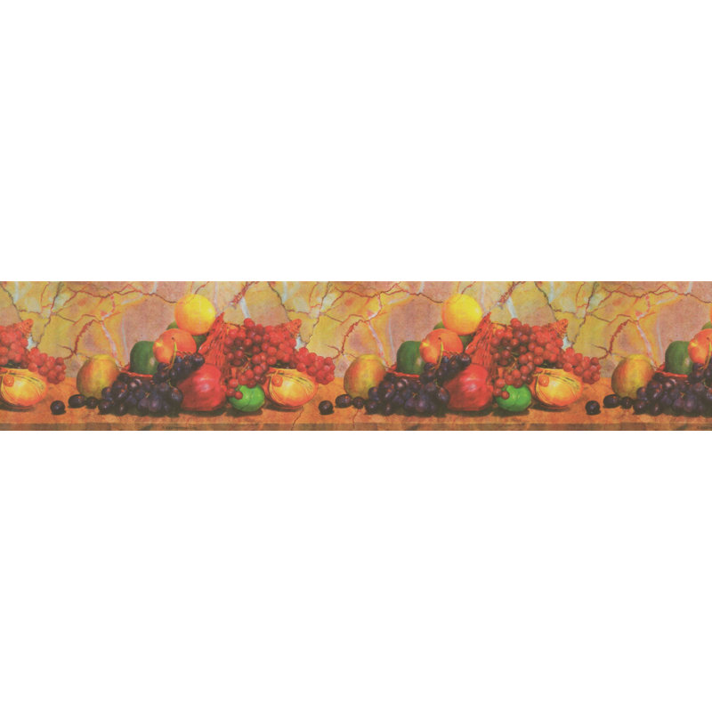Papier peint adhésif auto-adhésif Peel and Stick Fruits Orange pomme 15 pi x 5 po