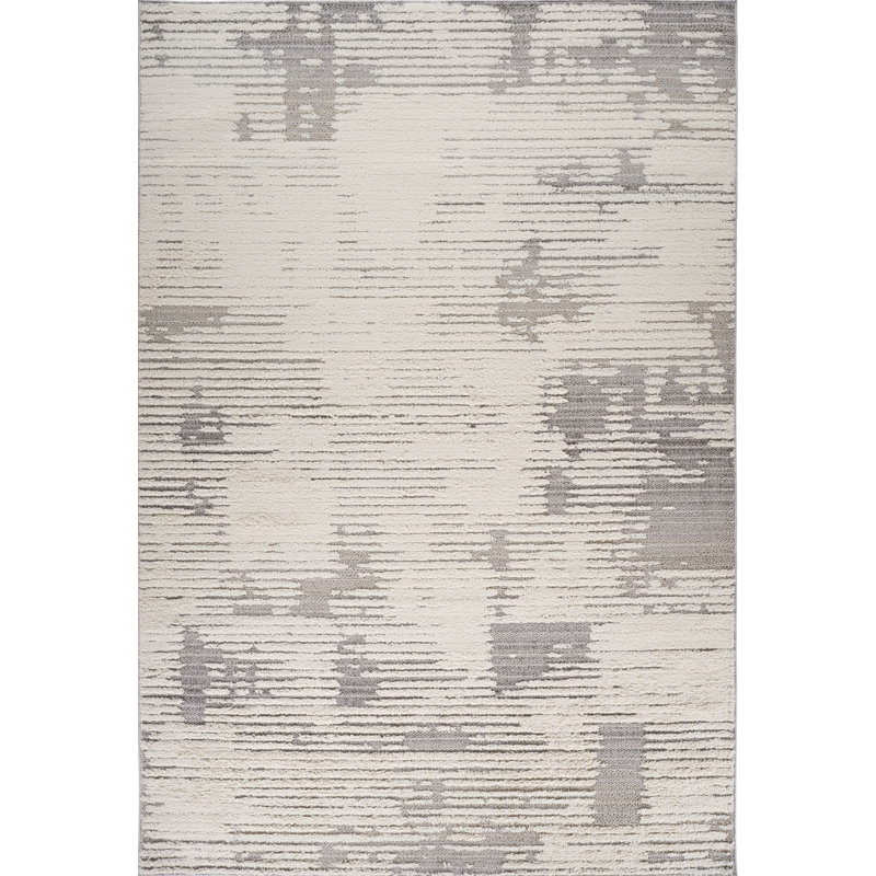 Tapis intérieur gris abstrait., Rectangle 7 pi 10 po x 10 pi 10 po
