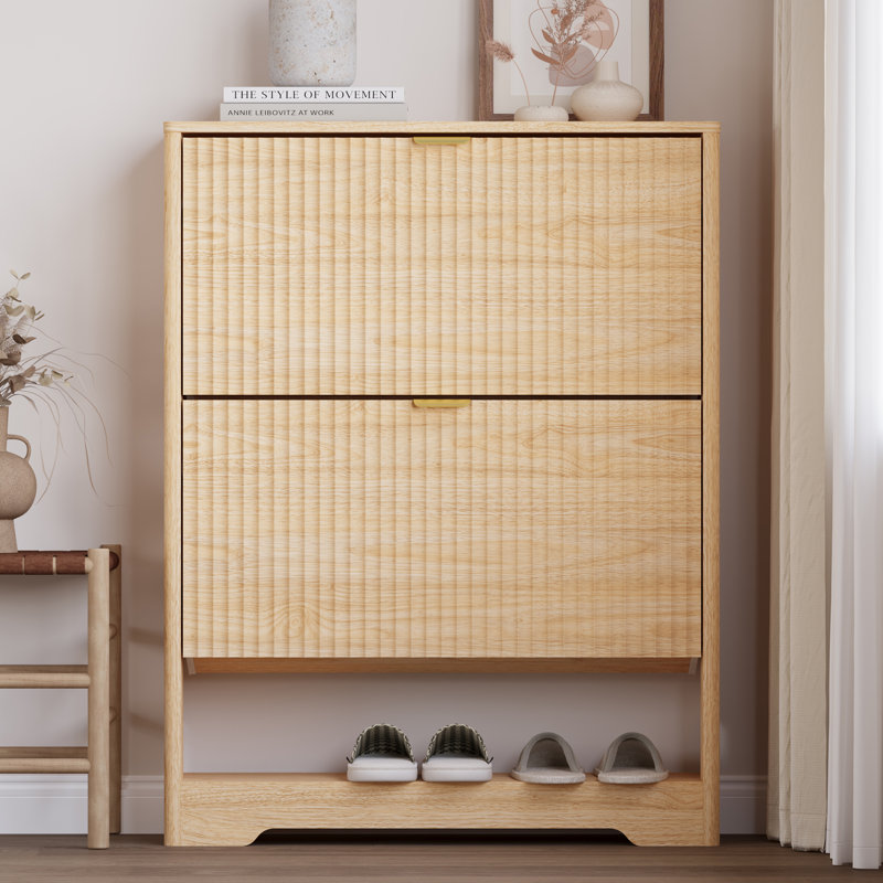 Armoire à chaussures 2 portes Wavy, Brun