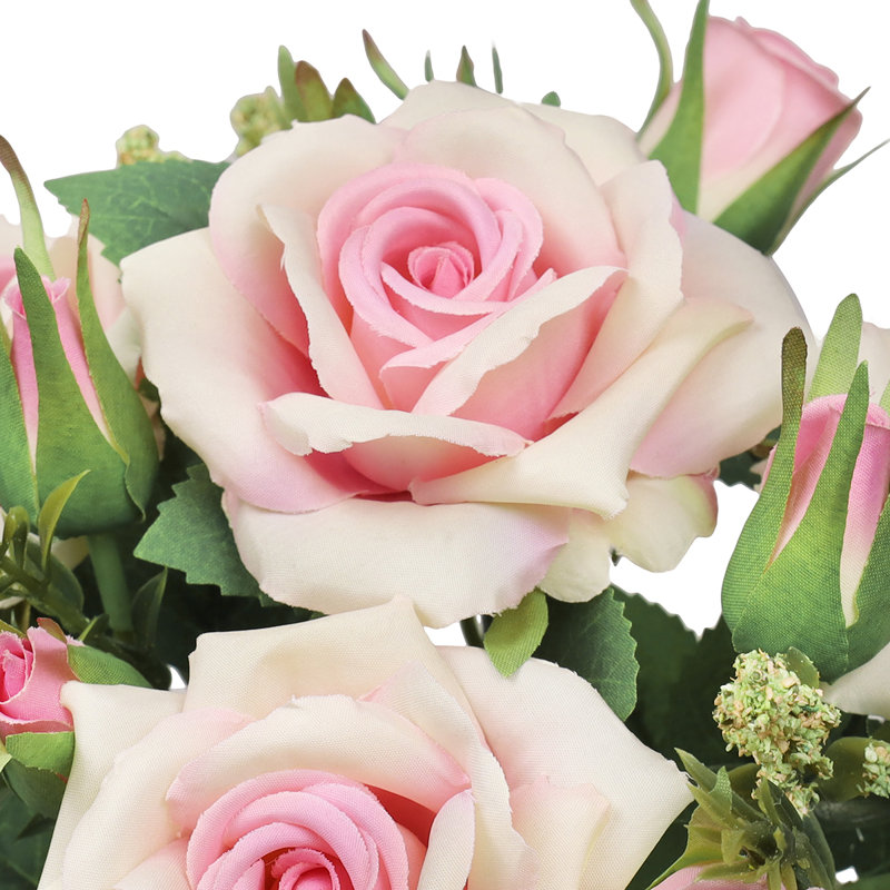 Bouquet de petites fleurs artificielles, Rose ivoire