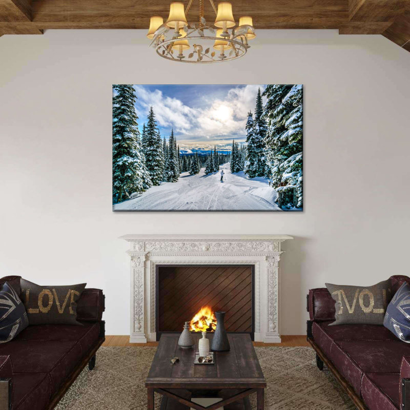«Ski Away» sur toile, H 8 po x l 12 po x P 1 po