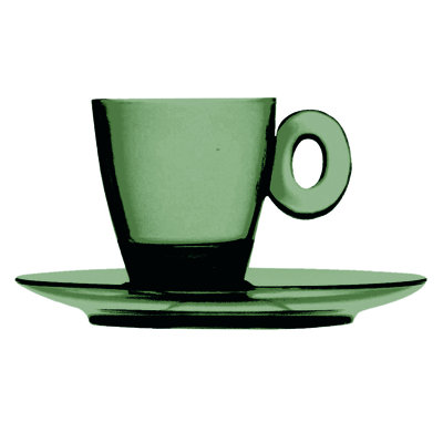 Tasse à espresso en polycarbonate avec soucoupe - 12 pièces