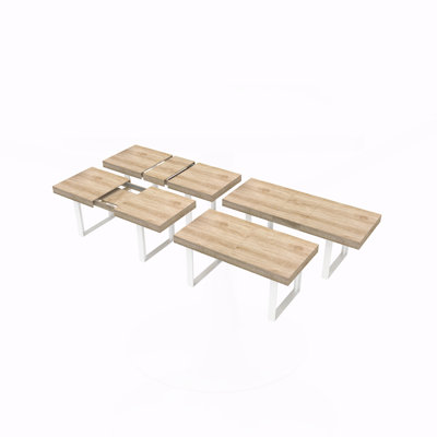 Extendable Dining Room Table, Modern Farmhouse Wooden Kitchen Expanding Table