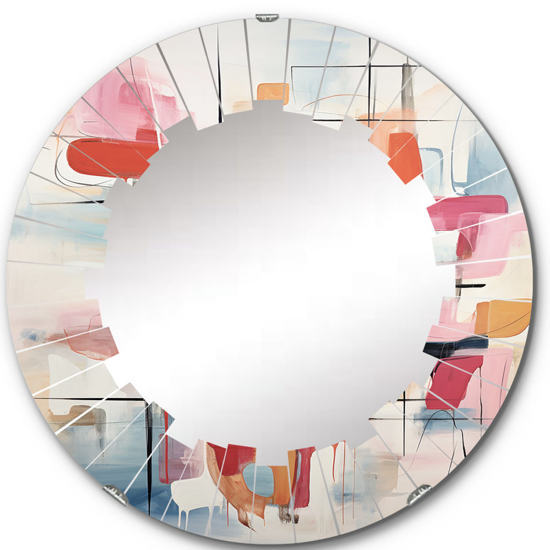 Dourado - Miroir mural Mid-Century rond, 24 po x 24 po