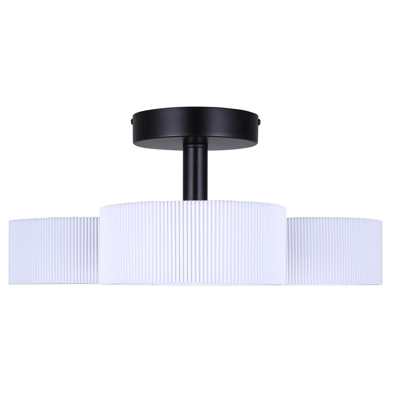 Gid 21.13 In. 3 Light Integrated LED Black Modern Semi Flush