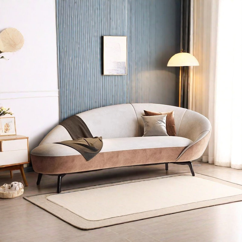 Chaise longue en tissu doux, Right Hand Facing, Rice White/Khaki