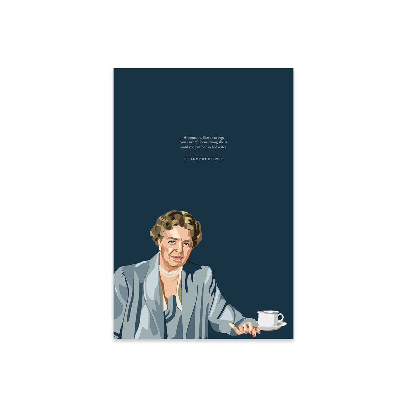 " Eleanor Roosevelt Tea Illustration " Graphic Art Print