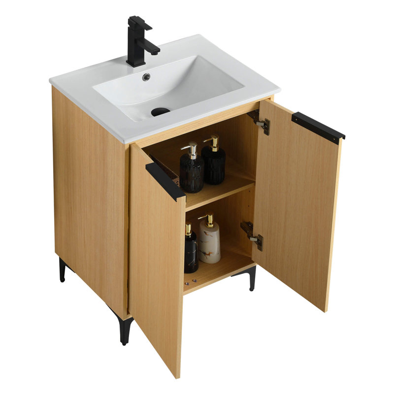 Ensemble de meuble-lavabo simple 24 po Keeter, Noir mat