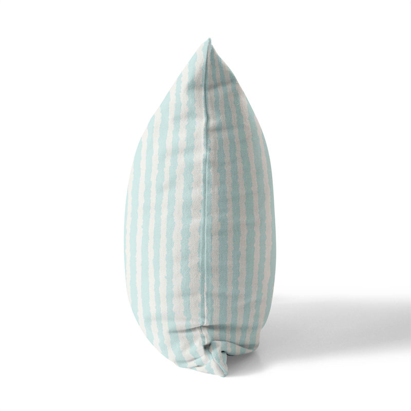 Coussin Long Gen, H 16 po x l 16 po, Bleu clair / rayures bleues