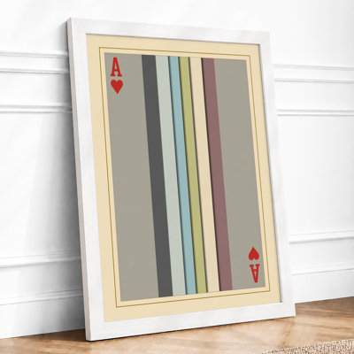 Striped Ace Of Diamonds Geometric - Print