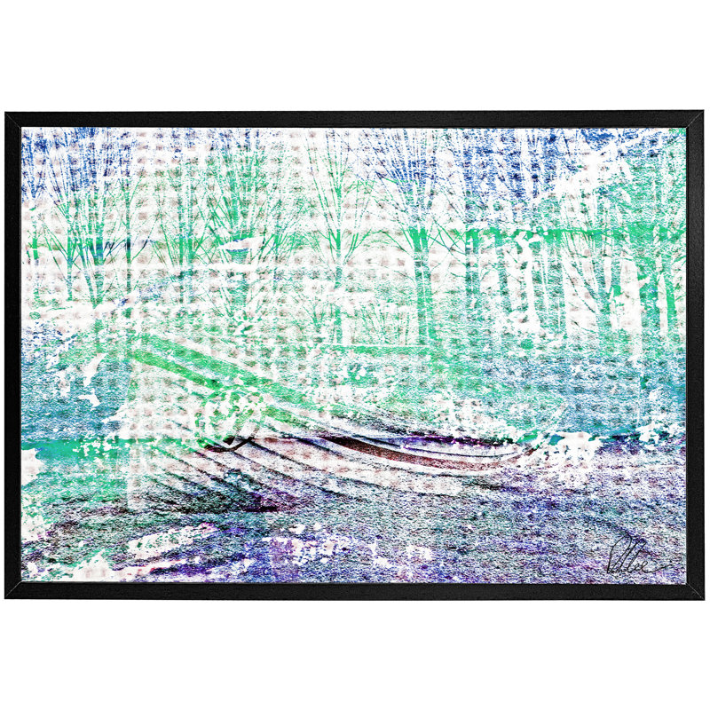Washed Up Blue - Single Picture Frame Print, Black, 61cm H x 91cm W x 4cm D