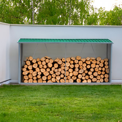 327cm W x 77cm D Metal Log Store