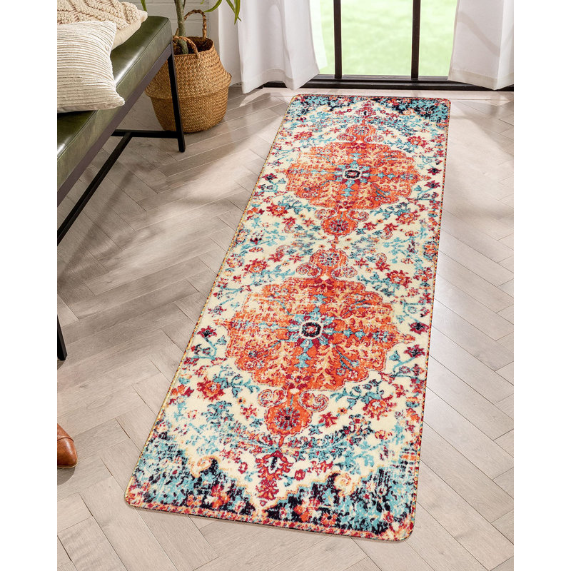 Govan Machine Washable Traditional Tribal Vintage Area Rugs, Runner 2' x 6'