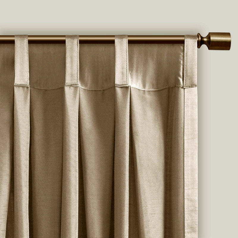 Pleat Curtain Panel with Tieback (Single) 52x84", Champagne, 52.06" W x 84.04" L