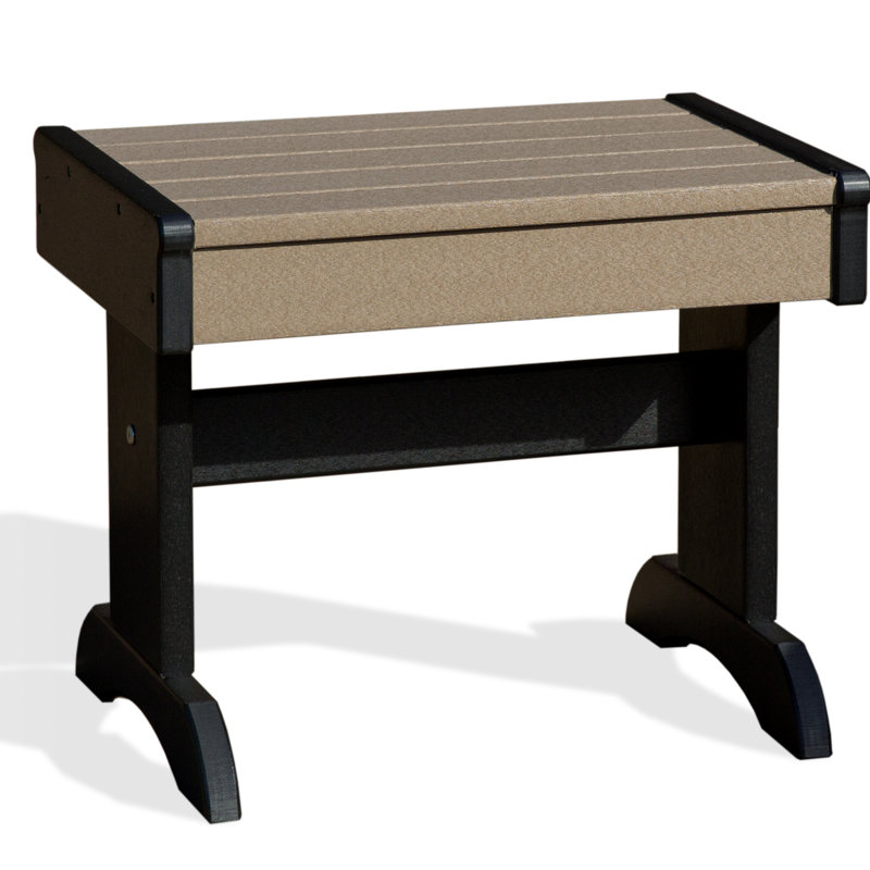 Aatikah Rectangular Outdoor Side Table , 20'' in. W 14'' in. D, Weathered Wood/Black
