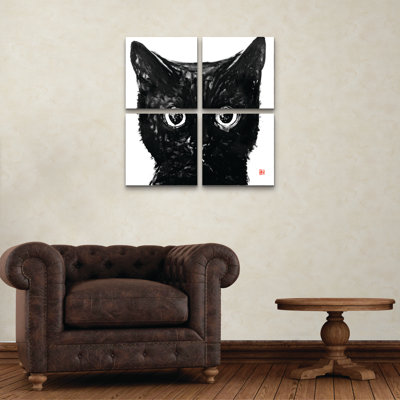 Pechane Black Cat 4 Piece Panel Set Art -  Red Barrel StudioÂ®, 32A19A7B39D34C60B1DBBE384270FA1A