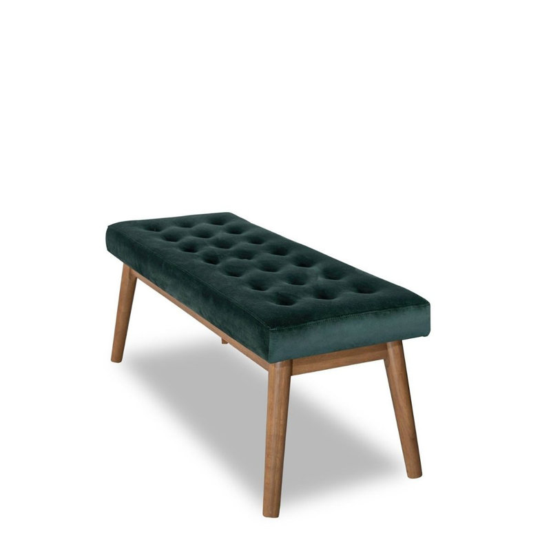 Delilah Modern Bench - Green Velvet, Green