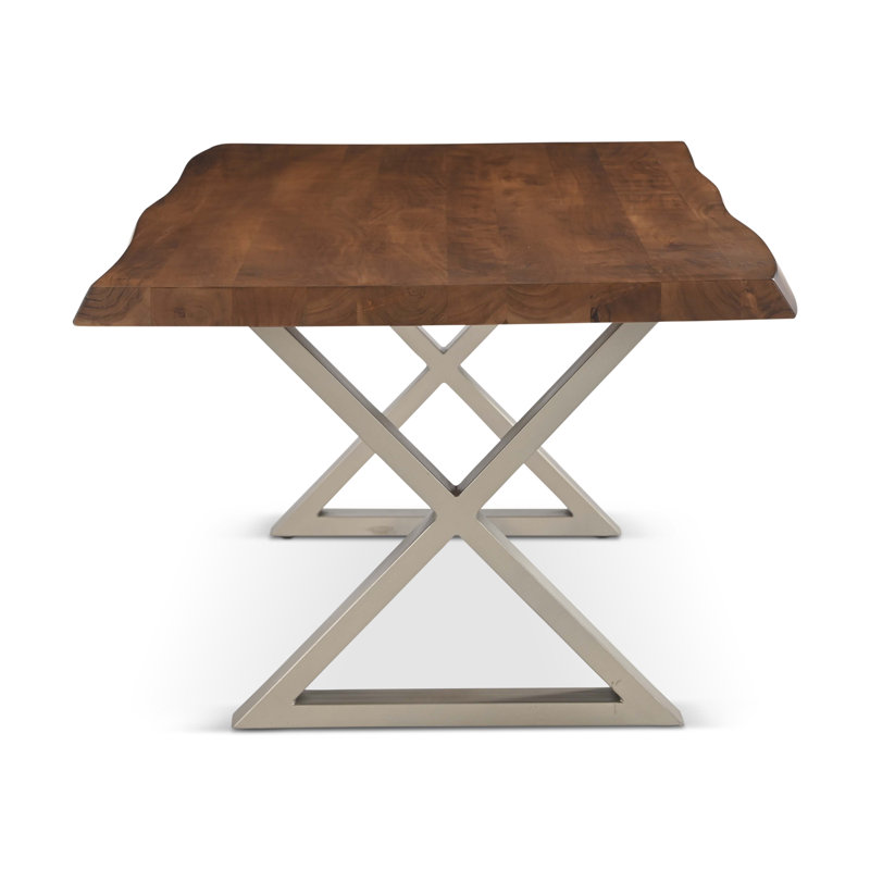 Brooks X Base Dining Table, 29.75"H x 79"L x 40"W, Americano, Pewter