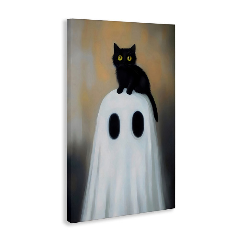 Toile fantôme et chaton, design par Arlington Prints, H 24 po x l 16 po