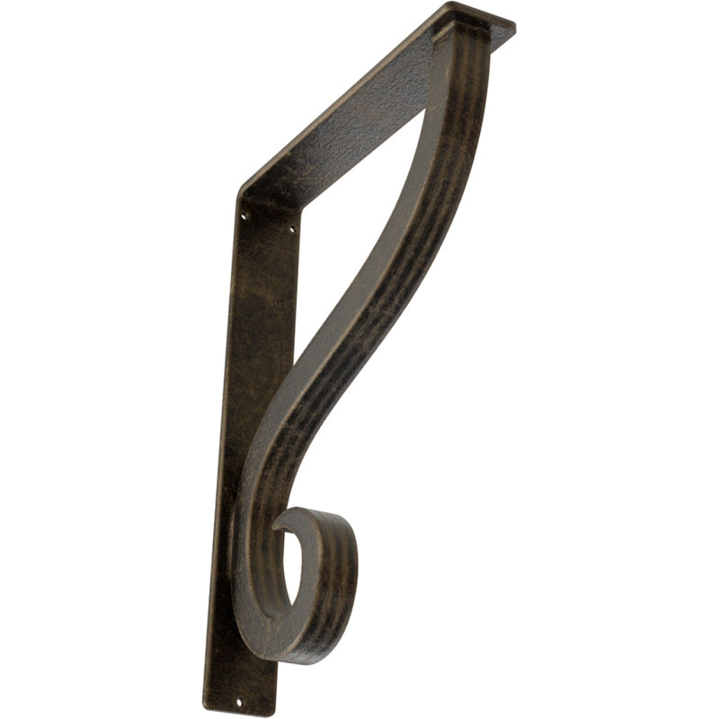 Support simple en fer forgé Ashford, Or pâle antique, H 12 po x l 2 po x P 10 po