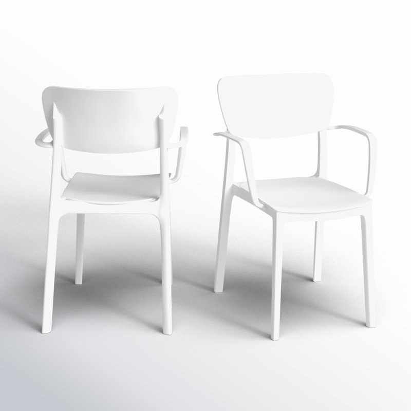 Chaise d'appoint empilable pour patio Farrah, Blanc