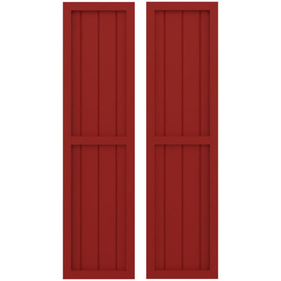 Americraft Two Equal Panel Framed Board-n-Batten Shutters (Per Pair)
