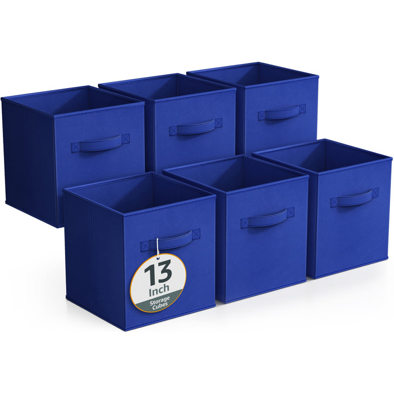 Cubes de rangement en tissu Sorbus - 6 bacs de rangement pliables, 13 pouces - multicolore - bleu sarcelle