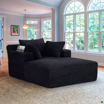 Braidon 48.62"W Luxury Corduroy Chaise Lounge by Wade Logan
