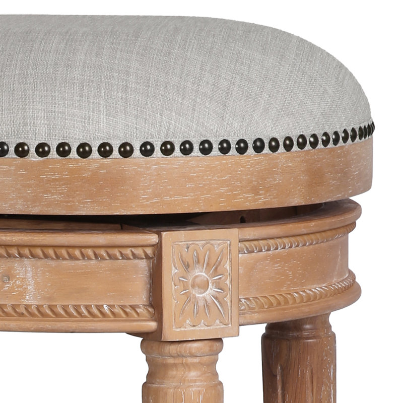 Tabouret de bar et de comptoir Mehar, Naturel patiné, 1, Tabouret de comptoir (siège d'une hauteur de 26 p
