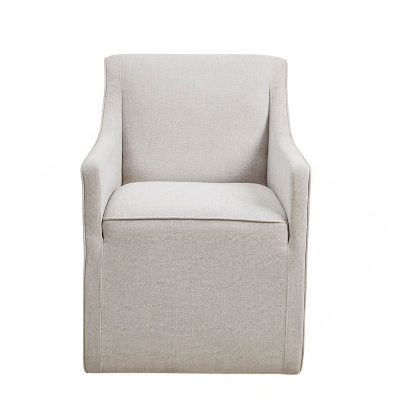 Chaise de salle à manger avec accoudoirs et roulettes