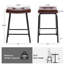 Ensemble de 3 tabourets de comptoir en similicuir de 25,5 po de hauteur pour îlot de cuisine, tabourets de bar à hauteur de comptoir sans dossier avec structure en métal et repose-pieds, brun foncé-275316589