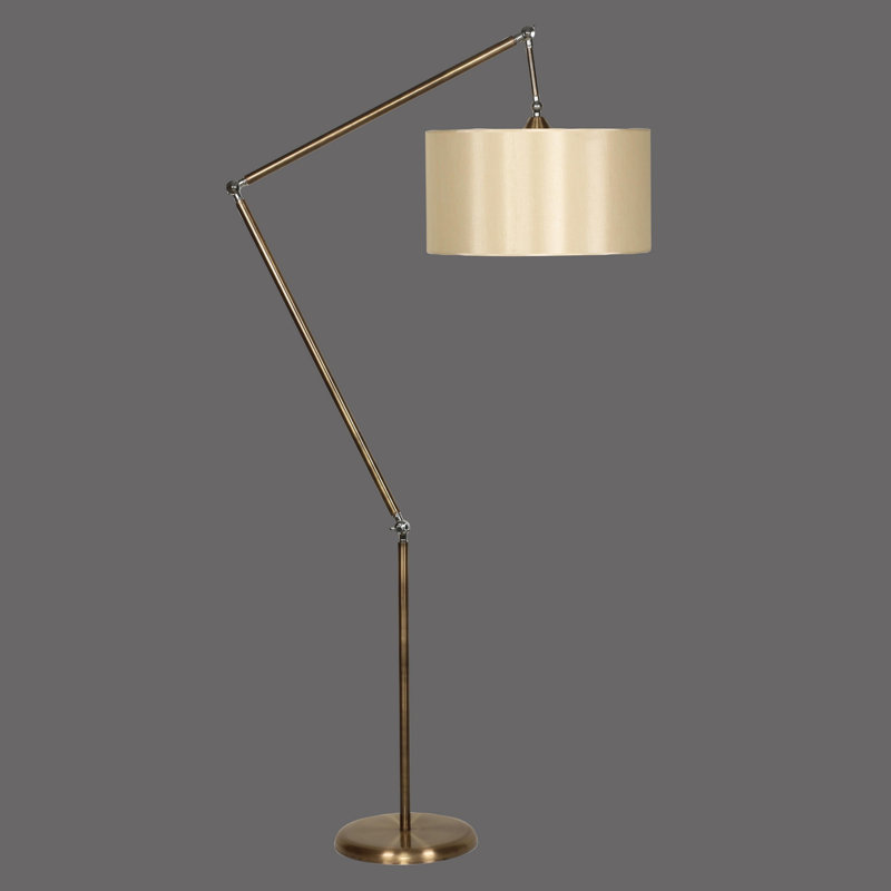 Lampe sur pied à bras articulé Hangah, Beige