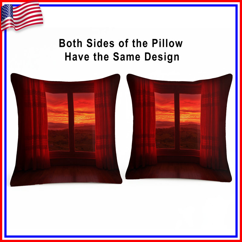Coussins décoratifs Red Sunset, 14 X 14 pouces