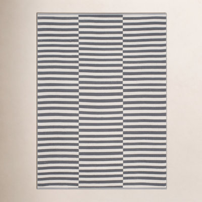 Ilona Ivory Gray Striped Cotton Rug