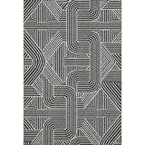 Premium Machine Washable Prisco Black Rug
