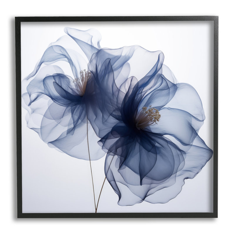 Bleu moderne, Giclée encadrée noir minuit, H 17 po x l 17 po x P 1,5 po