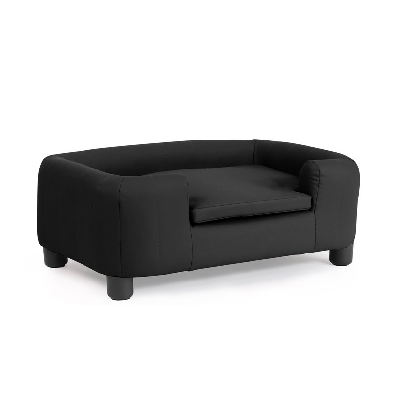 Canapé pour chien Filoteia avec revêtement amovible, L 25,60 po x P 17 po x H 9,84 po, Noir, noir, noir, noir
