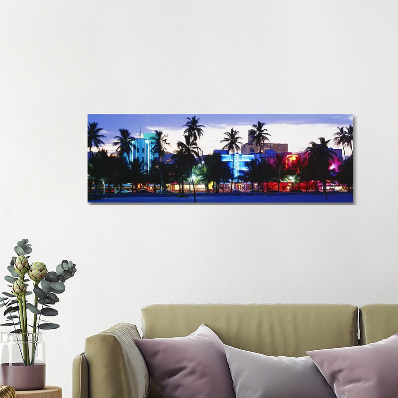 South Beach Miami Beach Florida USA - Wrapped Canvas Panoramic Print, 121.92 cm H x 40.64 cm W x 3.175 cm D