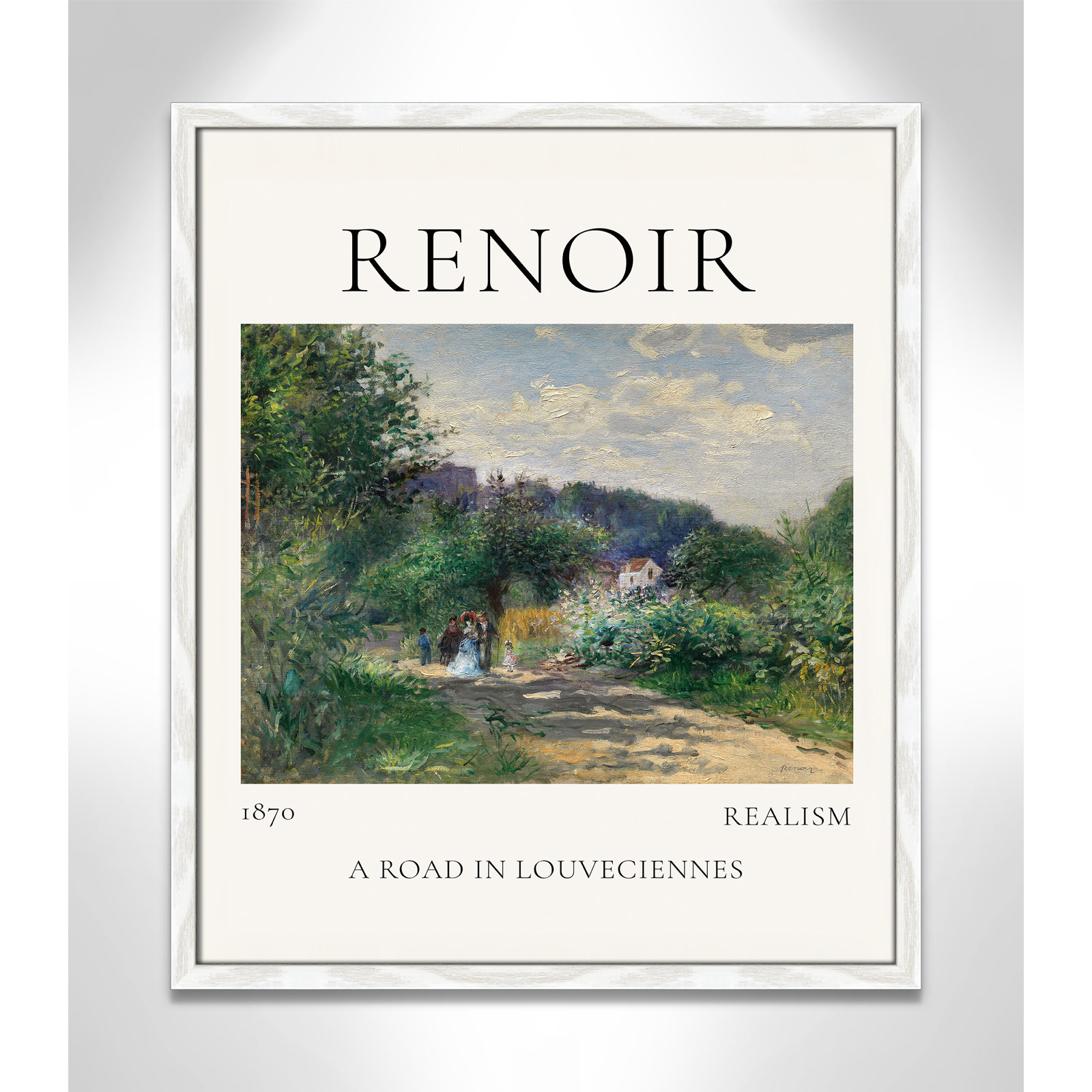 Rocchetto "A Road in Louveciennes" Print, White Single Picture Frame, No, 25.5" H x 21.5" W x 0.75" D