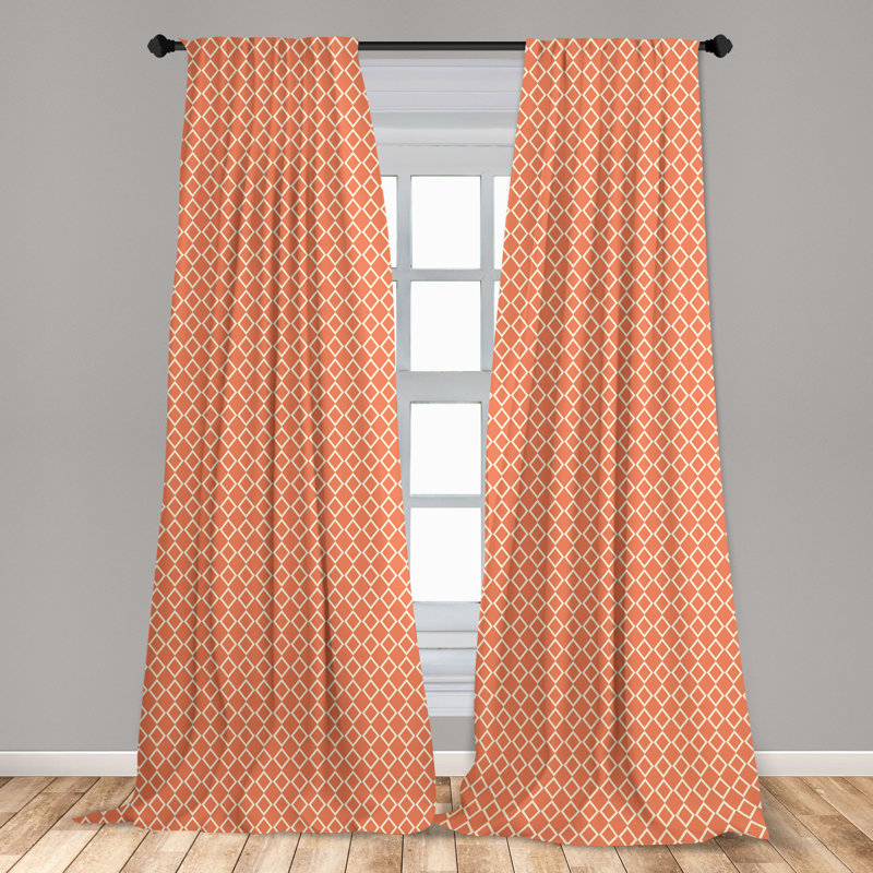 Geometric Semi-Sheer Rod Pocket Curtain Panels, 28" x 84"