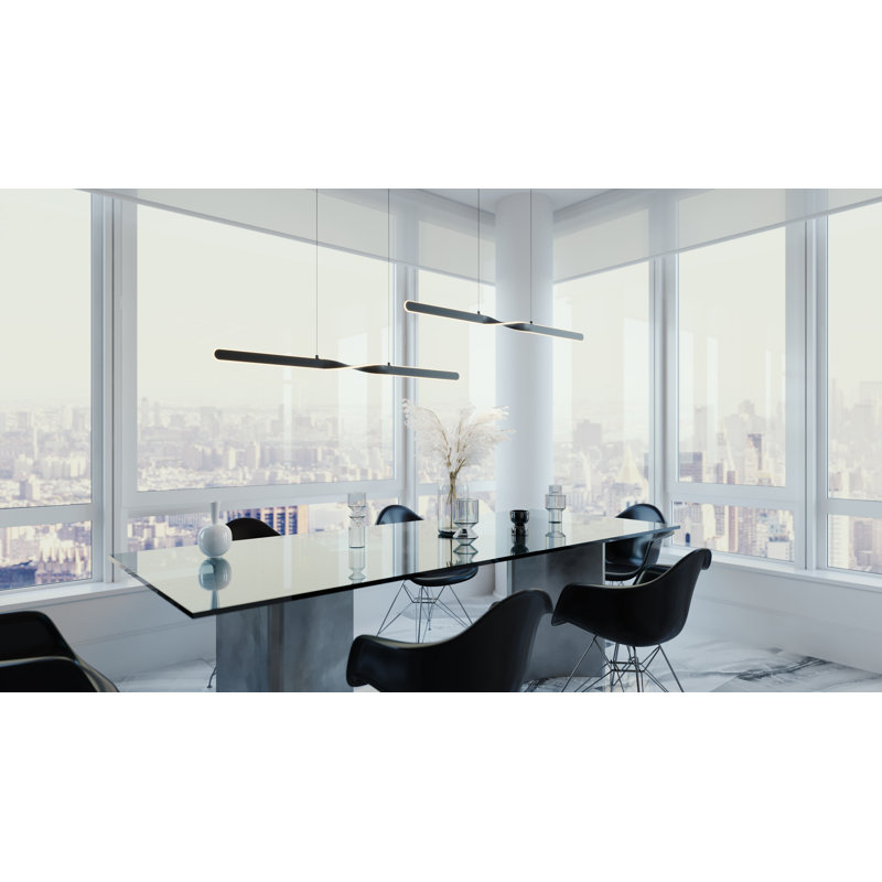 Adalayna 2 - Light Kitchen Island Linear LED Pendant, Black