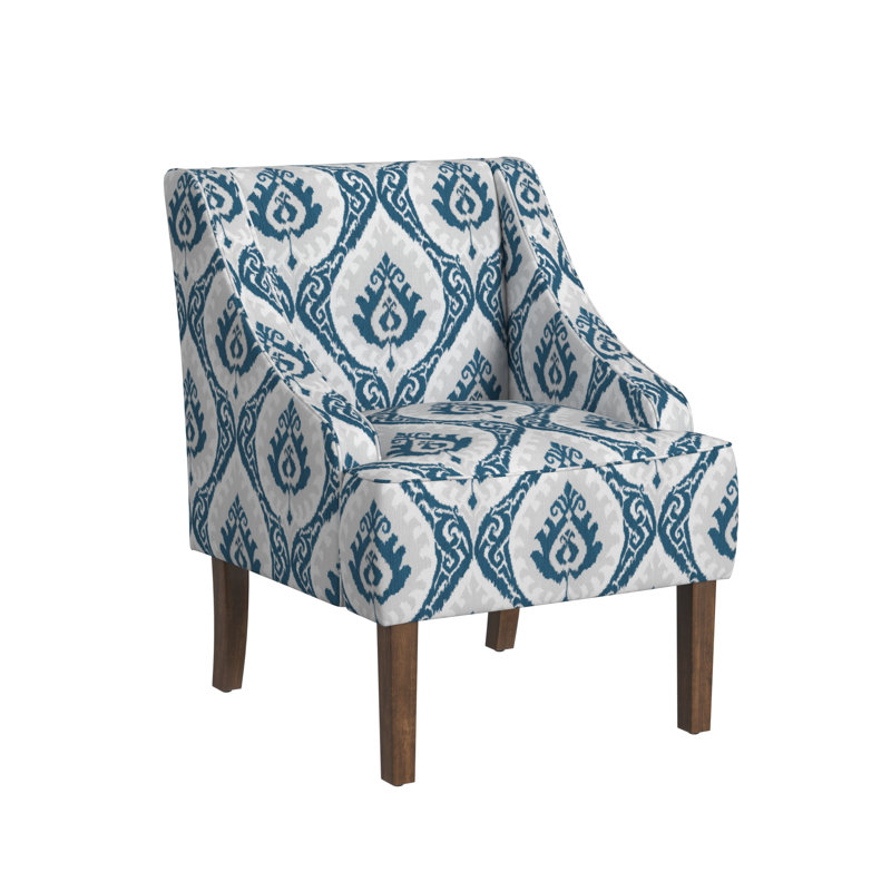 Adona Accent Chair, Blue Ikat Medallion 100% Polyester