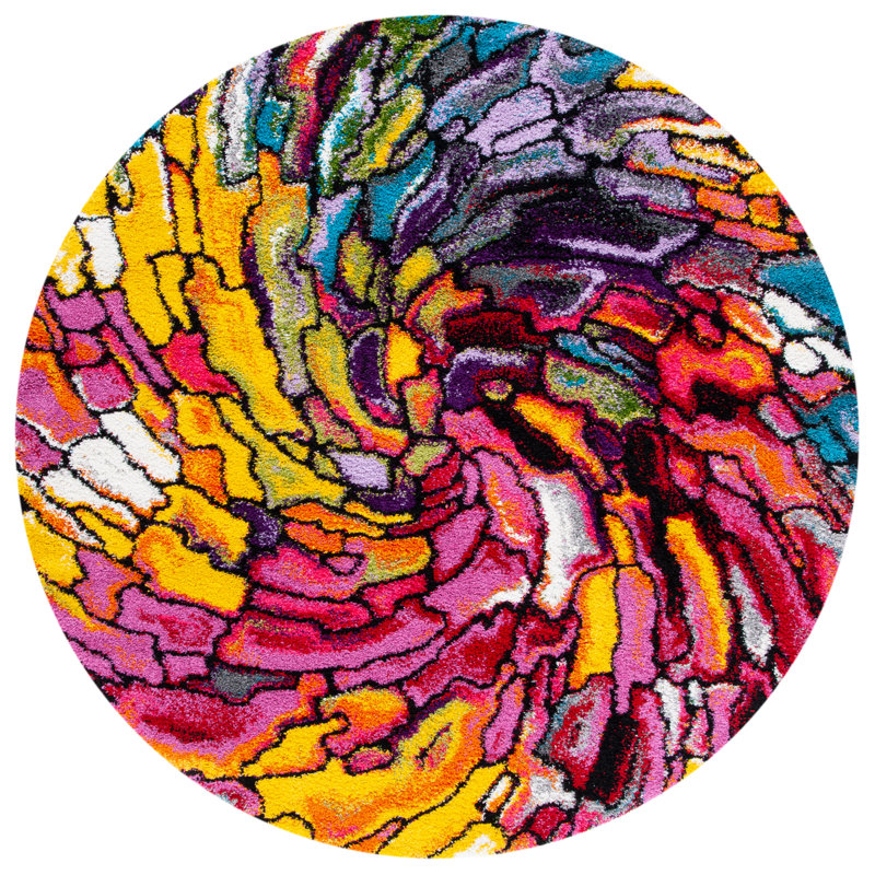 Cleveland Performance Abstract Rug, Round 5'3"