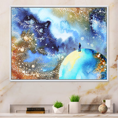 Humain avec une puissante planète énergie III - reproduction sur toile