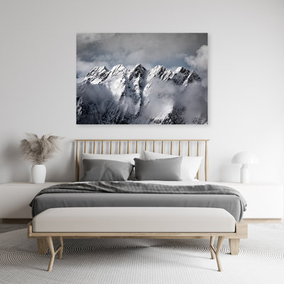 Mountain Peaks In Winter - No Frame Print on Canvas