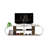 Furnishome Store Mid Century Modern Tv Stand 4 Shelves Open Storage Entertainment Centre 68 Inch Tv Unit, Walnut/Chrome-720496227