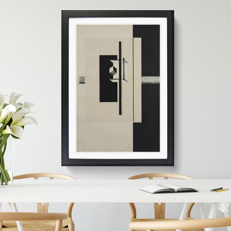 Composition Vol.15 by El Lissitzky - Picture Frame Graphic Art, Black Framed, 36cm H x 27cm W x 2cm D